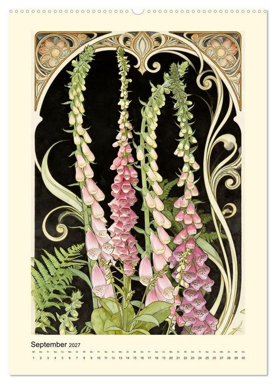 Produktbild: Bl&uuml;ten im reinsten Jugenstil (hochwertiger Premium Wandkalender 2027 DIN A2 hoch), Kunstdruck in Hochglanz