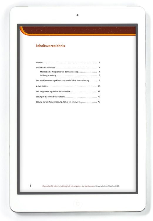 Produktbild: Der Markisenmann &ndash; Jan Weiler &ndash; Materialien f&uuml;r inklusive Lekt&uuml;rearbeit mit Aufgaben