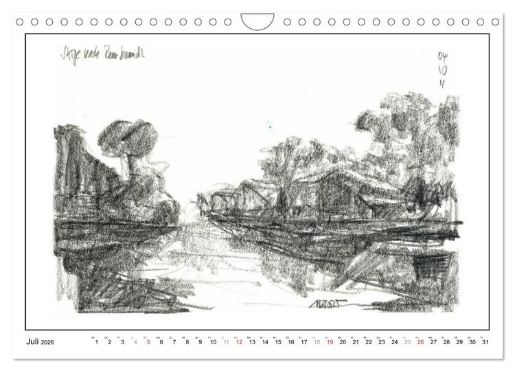 Produktbild: Rembrandt Landschaften wgVoigt (Wandkalender 2026 DIN A4 quer), CALVENDO Monatskalender