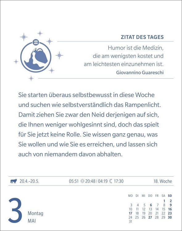 Produktbild: Wassermann Sternzeichenkalender 2027 - Tagesabrei&szlig;kalender - Ihr Horoskop f&uuml;r jeden Tag