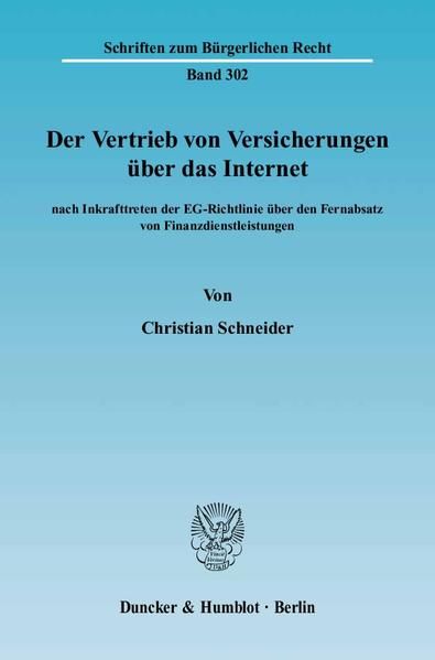 Produktbild: Der Vertrieb von Versicherungen &uuml;ber das Internet