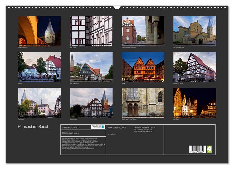 Produktbild: Hansestadt Soest (Wandkalender 2026 DIN A2 quer), CALVENDO Monatskalender
