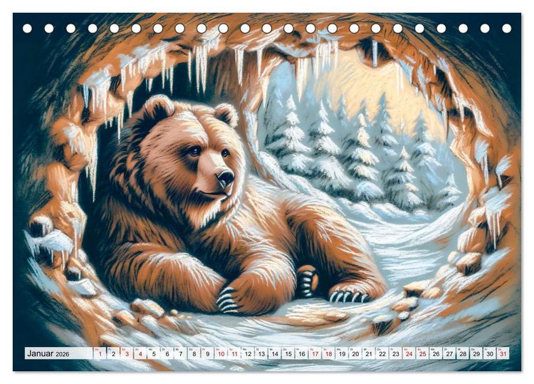 Produktbild: Ein Jahr mit den B&auml;ren - Ein majest&auml;tisches Leben in der Wildnis (Tischkalender 2026 DIN A5 quer), CALVENDO Monatskalender