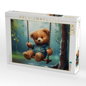 Produktbild: CALVENDO Puzzle Teddyb&auml;r auf der Schaukel | 1000 Teile Lege-Gr&ouml;&szlig;e 64x48cm Foto-Puzzle f&uuml;r gl&uuml;ckliche Stunden