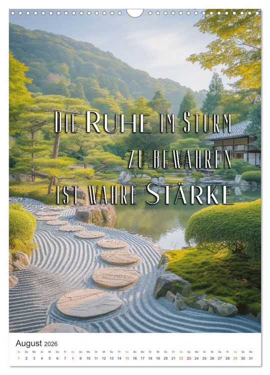 Produktbild: Zen Garten - Wo Natur und Geist in Einklang sind (Wandkalender 2026 DIN A3 hoch), CALVENDO Monatskalender