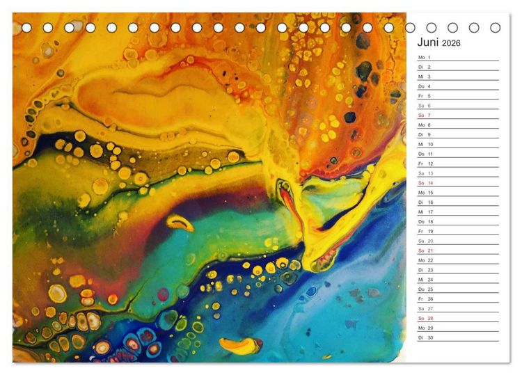 Produktbild: Abstract World - abstrakte Kunst in Acrylflie&szlig;technik (Tischkalender 2026 DIN A5 quer), CALVENDO Monatskalender