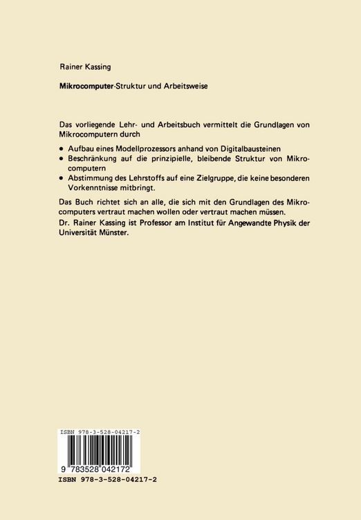 Produktbild: Mikrocomputer, Struktur und Arbeitsweise