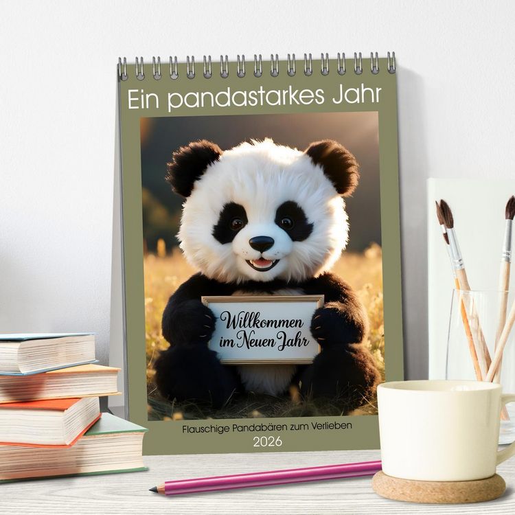 Produktbild: Ein pandastarkes Jahr - Flauschige Pandab&auml;ren zum Verlieben (Tischkalender 2026 DIN A5 hoch), CALVENDO Monatskalender