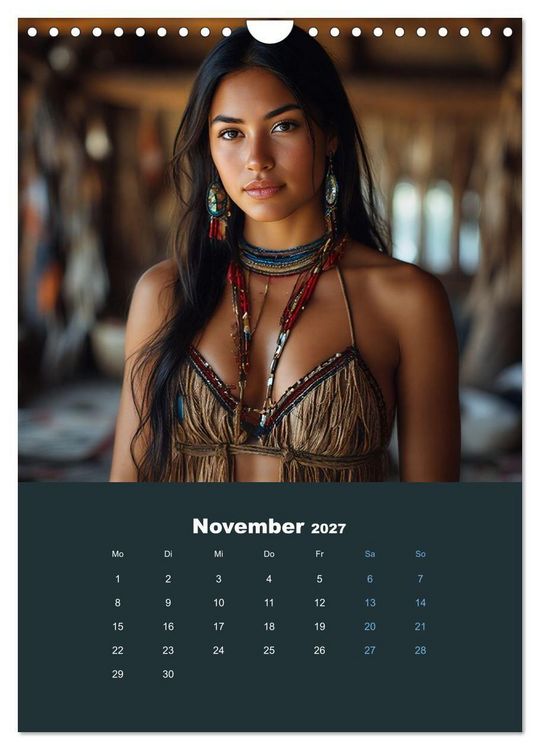 Produktbild: Indianische Sch&ouml;nheiten Kalender: Sinnliche Glamour Frauen in KI Kunst (Wandkalender 2027 DIN A4 hoch), CALVENDO Monatskalender