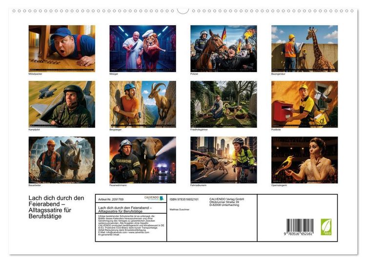 Produktbild: Lach dich durch den Feierabend &ndash; Alltagssatire f&uuml;r Berufst&auml;tige (hochwertiger Premium Wandkalender 2026 DIN A2 quer), Kunstdruck in Hochglanz