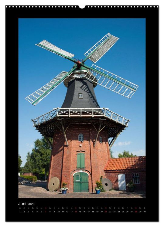 Produktbild: Windm&uuml;hlen in Deutschland (hochwertiger Premium Wandkalender 2026 DIN A2 hoch), Kunstdruck in Hochglanz
