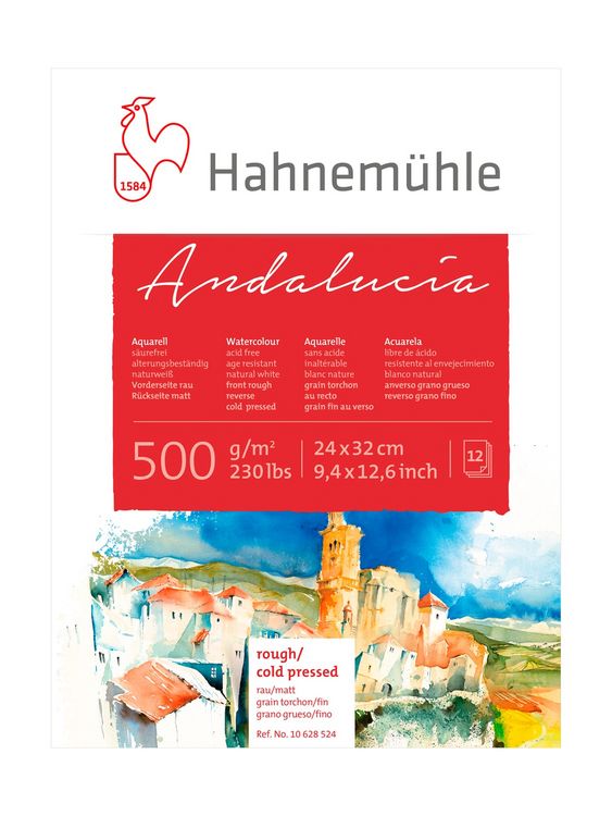 Produktbild: Hahnem&uuml;hle Papier Andaluc&iacute;a, 24 x 32 cm, 500 g/m&sup2;