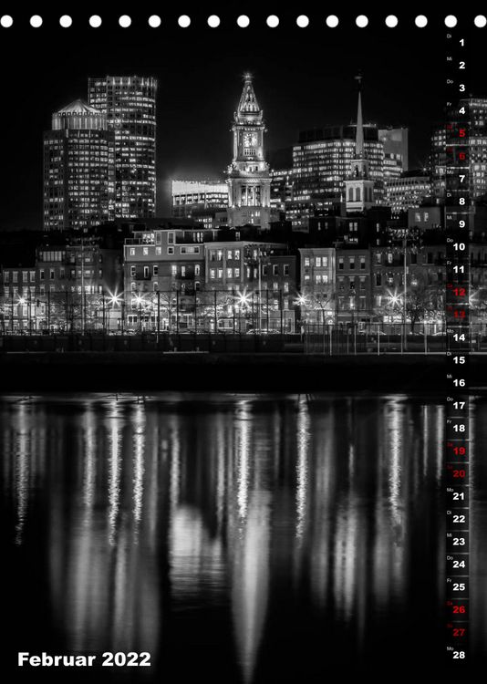 Produktbild: BOSTON Monochrome Impressionen (Tischkalender 2022 DIN A5 hoch)