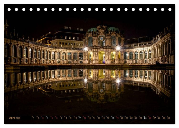 Produktbild: Eine Nacht in Dresden (Tischkalender 2026 DIN A5 quer), CALVENDO Monatskalender