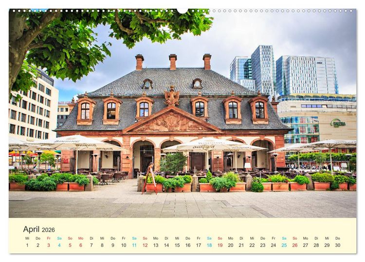 Produktbild: Frankfurt am Main - Finanzen und Geschichte (hochwertiger Premium Wandkalender 2026 DIN A2 quer), Kunstdruck in Hochglanz