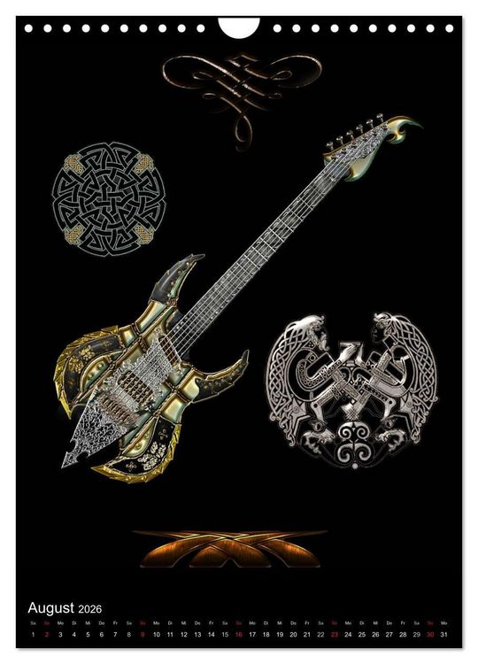 Produktbild: Heroische Gitarren (Wandkalender 2026 DIN A4 hoch), CALVENDO Monatskalender
