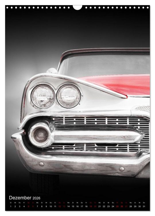 Produktbild: Amerikanische Autos aus den Jahren 1957 bis 1976 Frontansichten (Wandkalender 2026 DIN A3 hoch), CALVENDO Monatskalender