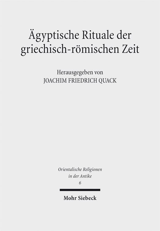 Produktbild: &Auml;gyptische Rituale der griechisch-r&ouml;mischen Zeit