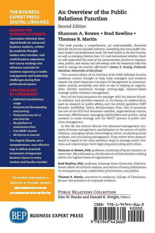 Produktbild: An Overview of The Public Relations Function, Second Edition