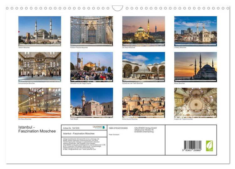 Produktbild: Istanbul - Faszination Moschee (Wandkalender 2026 DIN A3 quer), CALVENDO Monatskalender