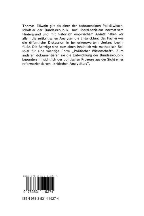 Produktbild: Politische Wissenschaft