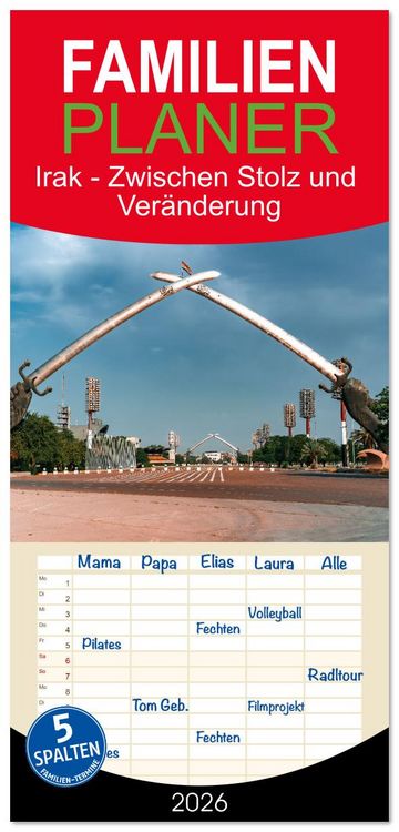 Produktbild: Familienplaner 2026 - Irak - Zwischen Stolz und Ver&auml;nderung mit 5 Spalten (Wandkalender, 21 x 45 cm) CALVENDO
