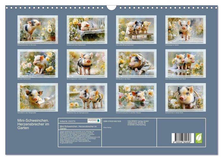 Produktbild: Mini-Schweinchen. Herzensbrecher im Garten (Wandkalender 2027 DIN A3 quer), CALVENDO Monatskalender