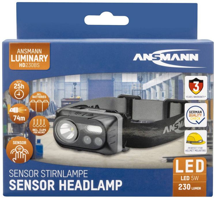 Produktbild: Ansmann HD230BS LED Stirnlampe batteriebetrieben 230 lm 1600-0386