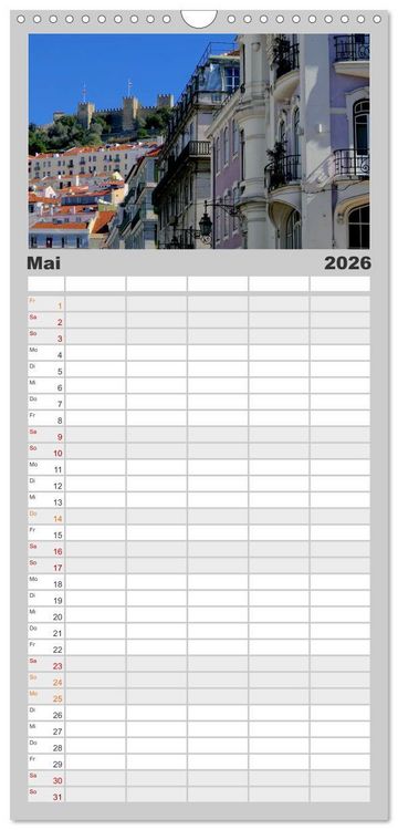 Produktbild: Familienplaner 2026 - Lissabon Stadtansichten 2026 mit 5 Spalten (Wandkalender, 21 x 45 cm) CALVENDO