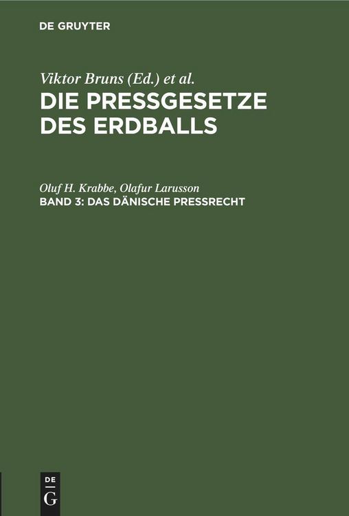Produktbild: Das d&auml;nische Pre&szlig;recht