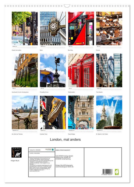 Produktbild: London, mal anders (Wandkalender 2026 DIN A2 hoch), CALVENDO Monatskalender