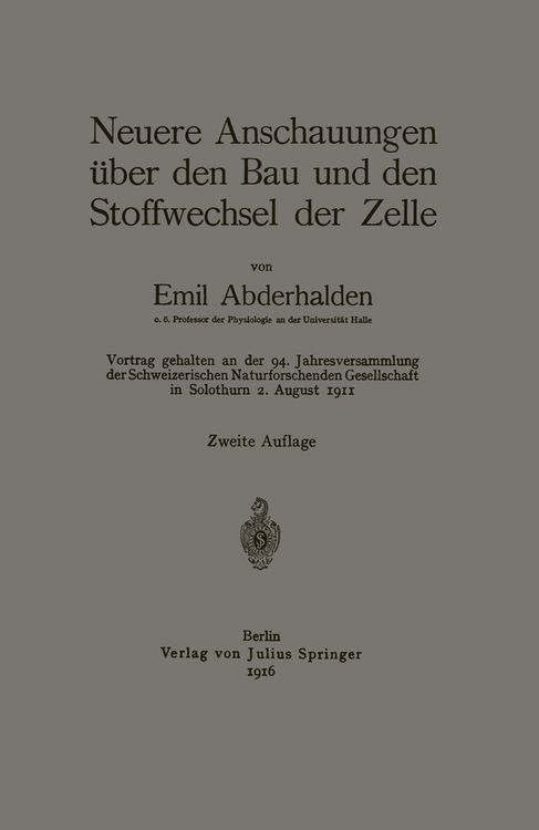 Produktbild: Neuere Anschauungen &uuml;ber den Bau und den Stoffwechsel der Zelle