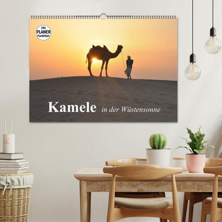 Produktbild: Kamele in der W&uuml;stensonne (Wandkalender 2026 DIN A2 quer), CALVENDO Monatskalender