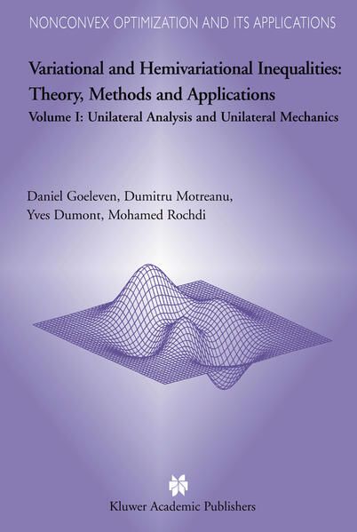 Produktbild: Variational and Hemivariational Inequalities Theory, Methods and Applications