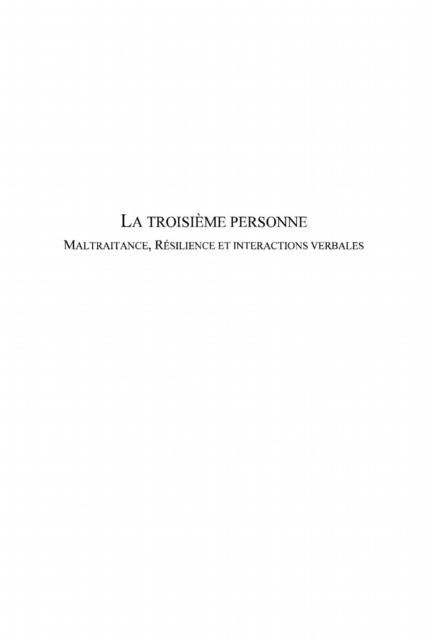 Produktbild: La troisieme personne
