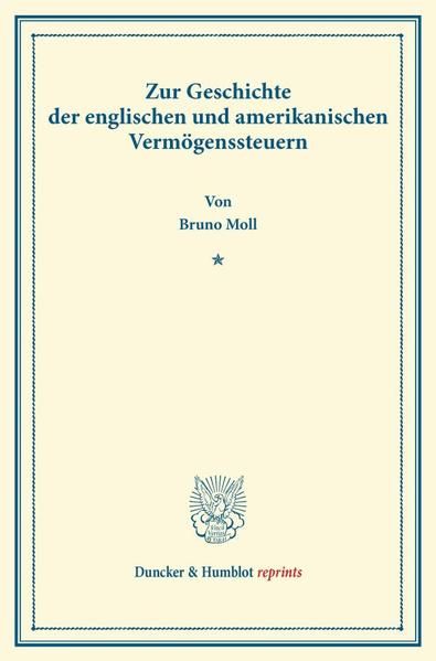 Produktbild: Zur Geschichte der englischen und amerikanischen Verm&ouml;genssteuern.