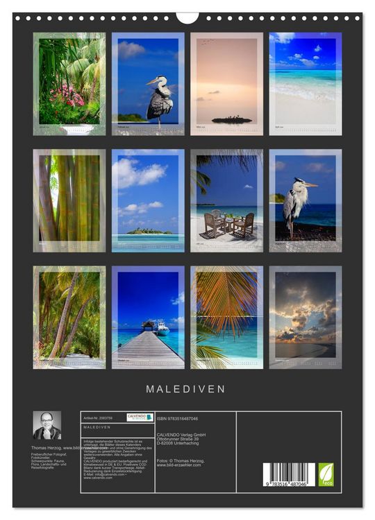 Produktbild: M A L E D I V E N (Wandkalender 2026 DIN A3 hoch), CALVENDO Monatskalender