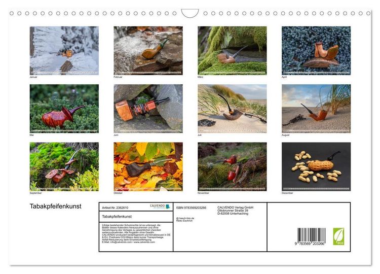 Produktbild: Tabakpfeifenkunst (Wandkalender 2027 DIN A3 quer), CALVENDO Monatskalender