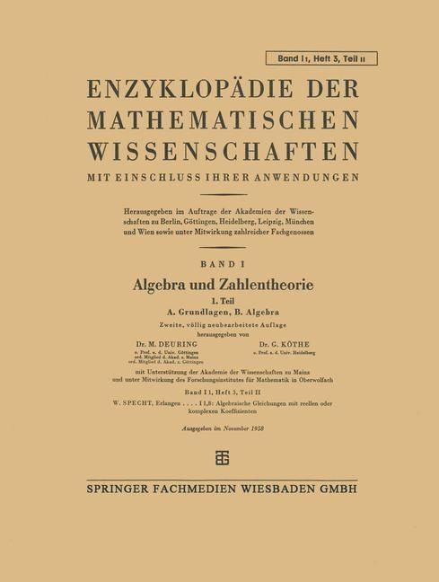 Produktbild: Enzyklop&auml;die der Mathematischen Wissenschaften mit Einschluss Ihrer Anwendungen