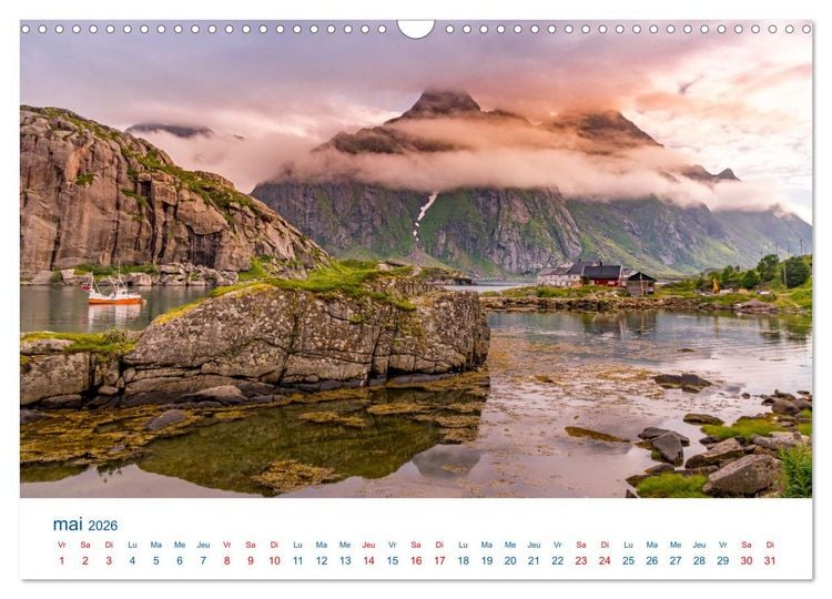 Produktbild: Un &eacute;t&eacute; aux Iles Lofoten (Calendrier mural 2026 DIN A3 vertical), CALVENDO calendrier mensuel