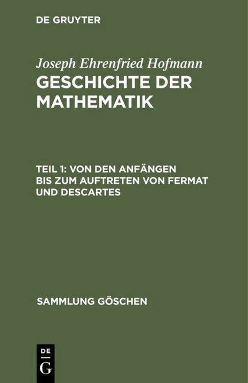 Produktbild: Von den Anf&auml;ngen bis zum Auftreten von Fermat und Descartes