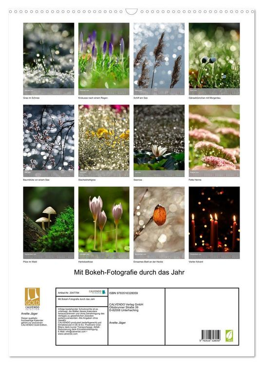 Produktbild: Mit Bokeh-Fotografie durch das Jahr (Wandkalender 2026 DIN A2 hoch), CALVENDO Monatskalender