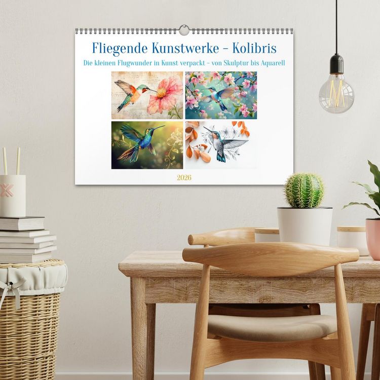 Produktbild: Fliegende Kunstwerke - Kolibris (Wandkalender 2026 DIN A3 quer), CALVENDO Monatskalender