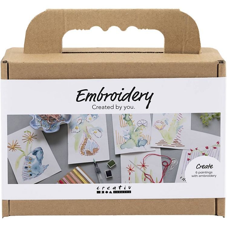 Produktbild: Creativ Company Mini Kreativ Set Sticken, Gem&auml;lde mit Stickerei, sortierte Farben