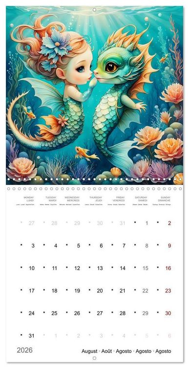 Produktbild: Aventures de sir&egrave;nes (Calendrier mural carr&eacute; 2026 30x30 cm) Calendrier double avec une page pour vos prises de notes