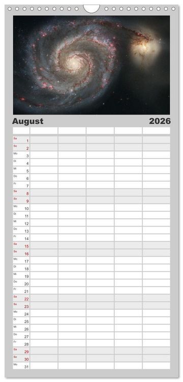 Produktbild: Familienplaner 2026 - Hubble - 35 Jahre atemberaubende Aufnahmen mit 5 Spalten (Wandkalender, 21 x 45 cm) CALVENDO