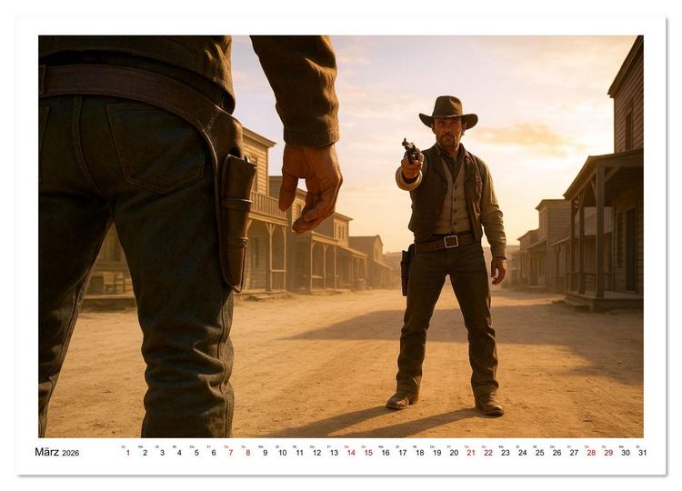 Produktbild: Cowboy Alltag und Western Staub (Wandkalender 2026 DIN A2 quer), CALVENDO Monatskalender