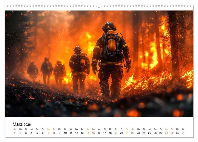 Produktbild: Firefighters - wenn die Erde brennt (Wandkalender 2026 DIN A2 quer), CALVENDO Monatskalender