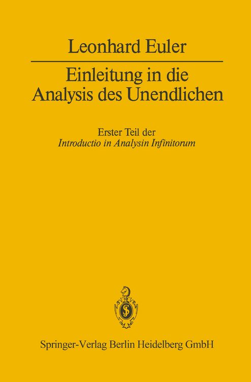Produktbild: Einleitung in die Analysis des Unendlichen