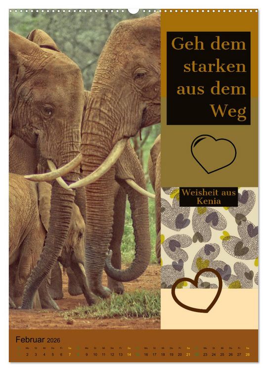 Produktbild: Kenia..mit einem Hauch Poesie - Weisheiten und Zitate (hochwertiger Premium Wandkalender 2026 DIN A2 hoch), Kunstdruck in Hochglanz
